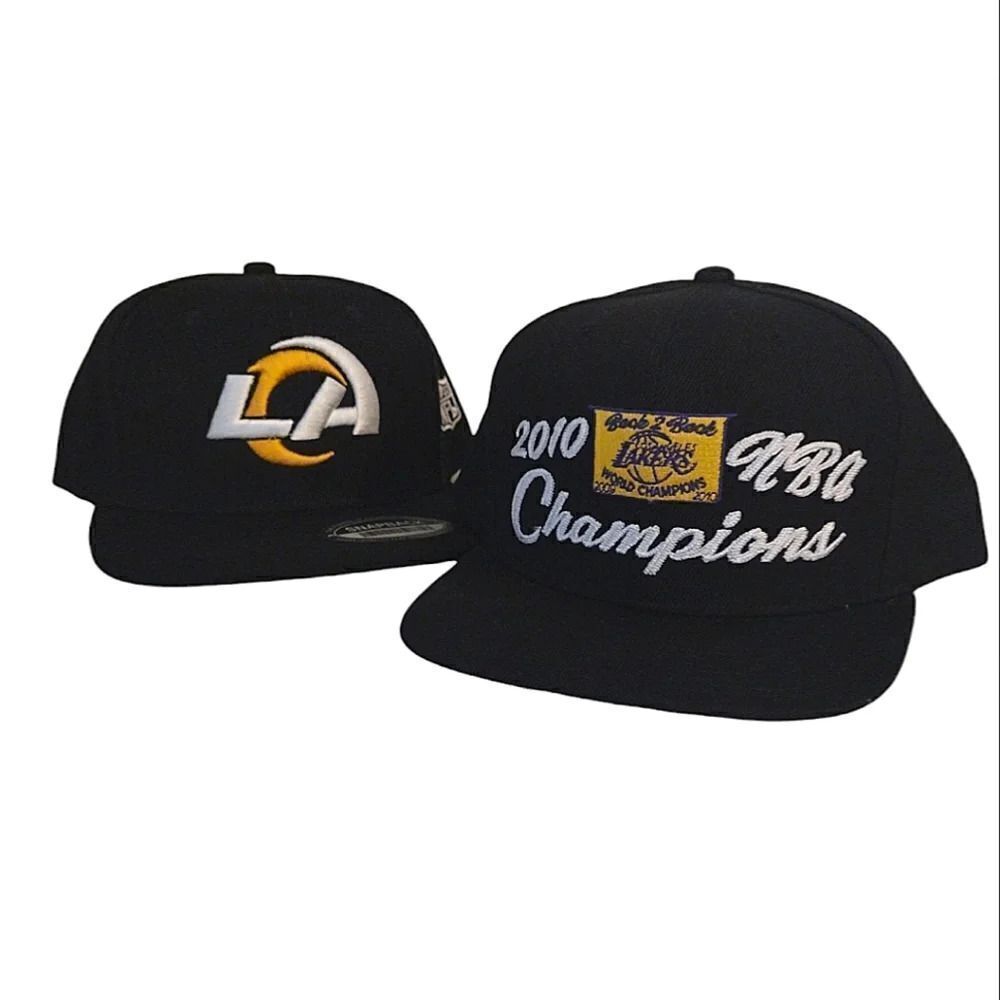 NBA LA Lakers Mitchell &‎ Ness And LA Rams Snapback Hat Bundle